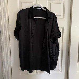 Chigant XL Black Short Sleeved Button Up